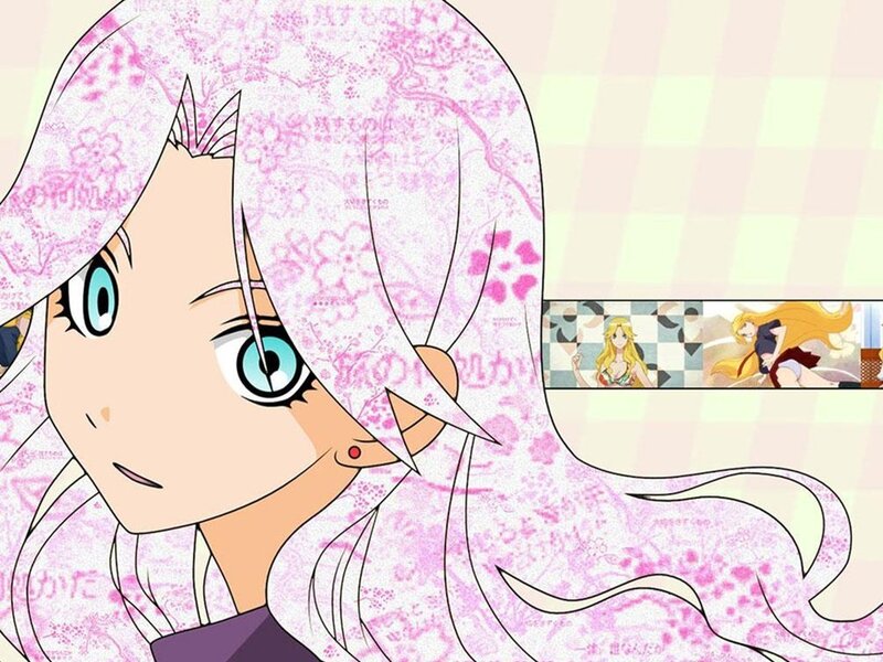 Anime Character with Pink Hair — Calm, Cherry Blossoms