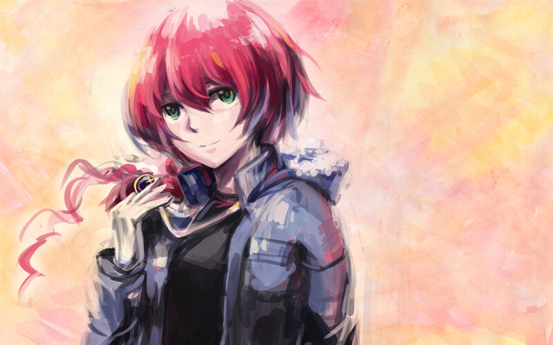 Anime Character with Pink Hair — Calm, Sunset