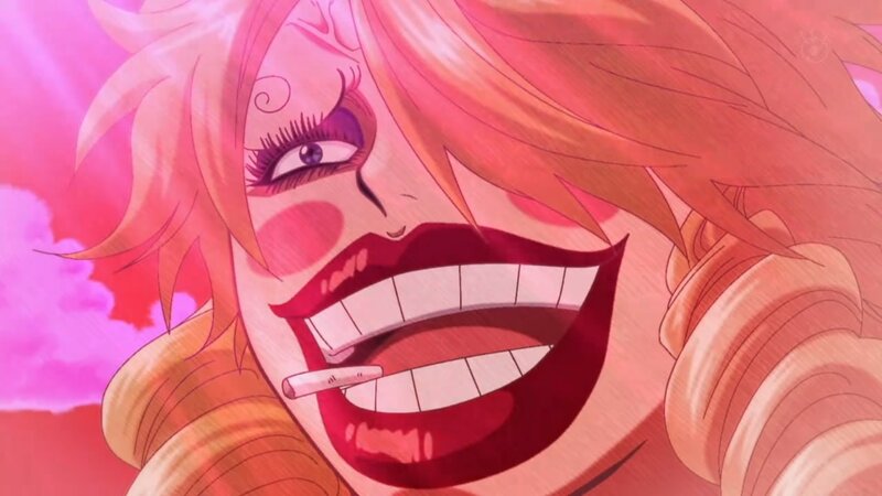 Anime Character with Pink Hair — Dramatic, Cigarette