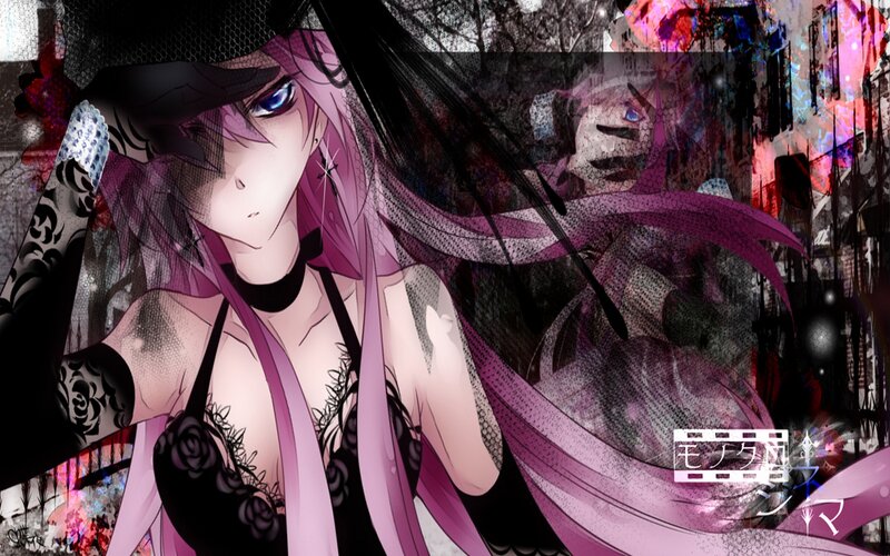 Anime Character with Pink Hair — Dramatic, Digital Art, Black Hat