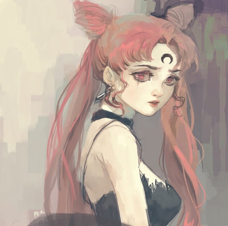 Anime Character with Pink Hair — Dramatic, Digital Art, Cat Ears