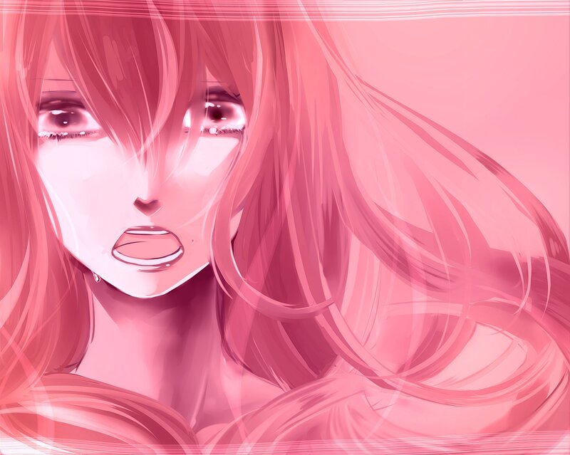 Anime Character with Pink Hair — Dramatic, Digital Art, Eyes