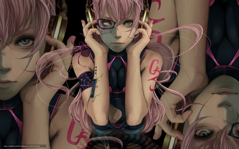 Anime Character with Pink Hair — Dramatic, Digital Art, Glasses