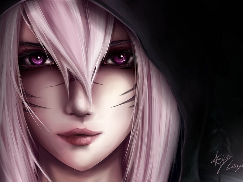 Anime Character with Pink Hair — Dramatic, Digital Art, Hoodie