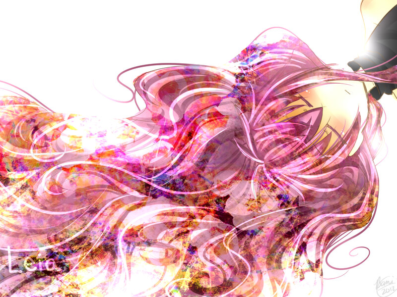 Anime Character with Pink Hair — Dramatic, Digital Art, Light