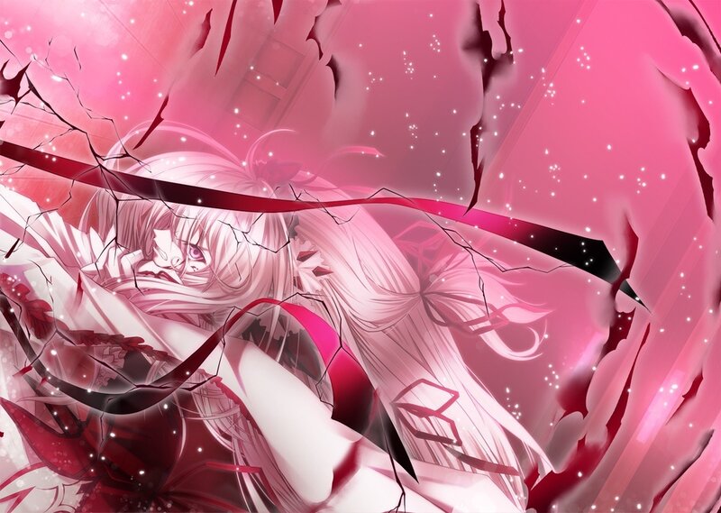 Anime Character with Pink Hair — Dramatic, Intense, Digital Art