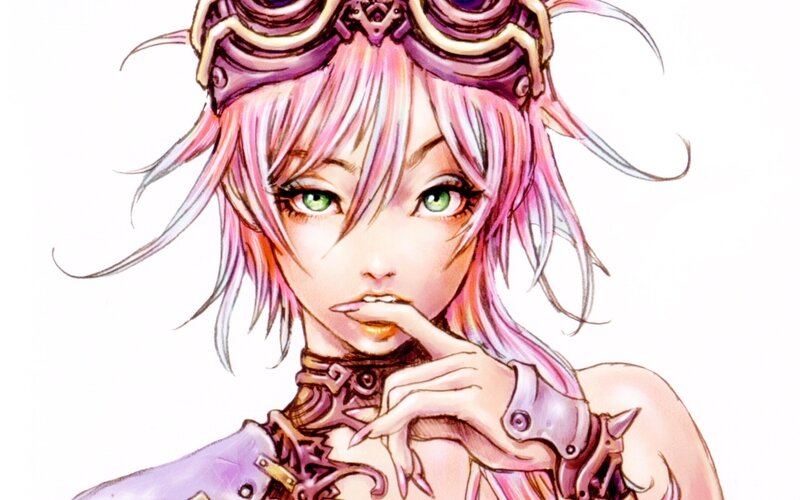 Anime Character with Pink Hair — Dramatic, Manga, Goggles