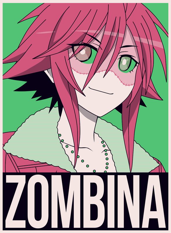 Anime Character with Pink Hair — Dramatic, Manga, Green Eyes, Stitch Marks