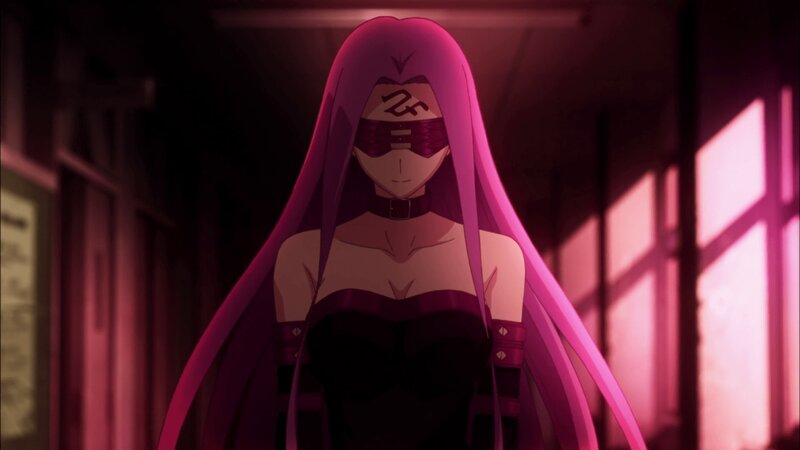 Anime Character with Pink Hair — Dramatic, Night, Blindfold
