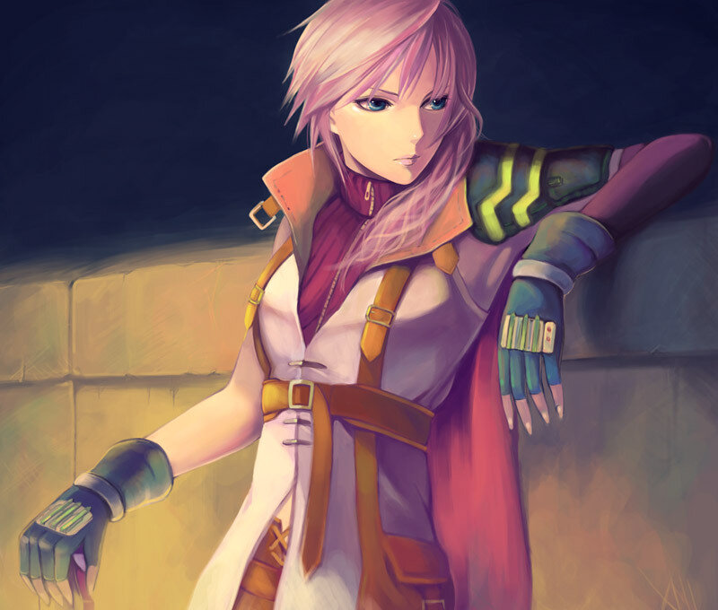 Anime Character with Pink Hair — Dramatic, Night, Digital Art, Coat