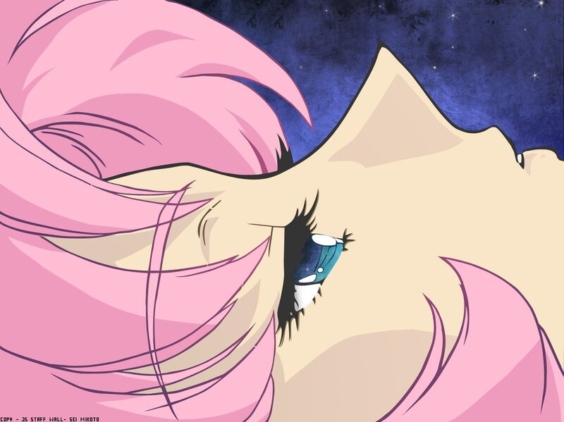 Anime Character with Pink Hair — Dramatic, Night