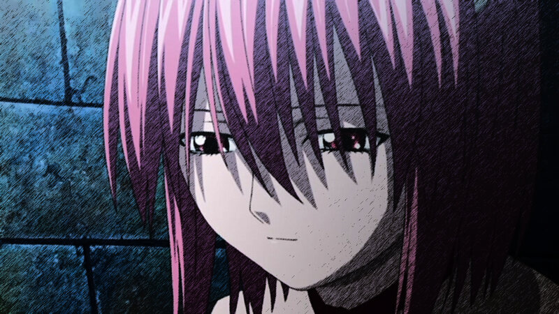 Anime Character with Pink Hair — Dramatic, Pink Hair, Stone Wall