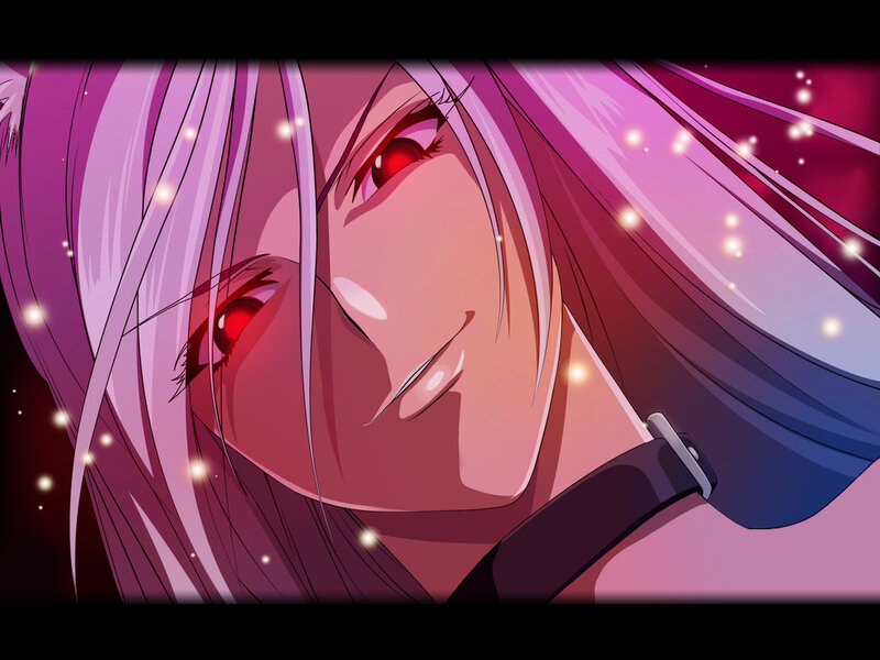 Anime Character with Pink Hair — Dramatic, Red Eyes