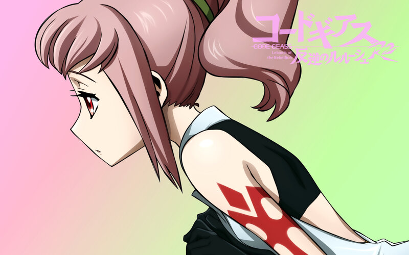 Anime Character with Pink Hair — Dramatic, Tattoo