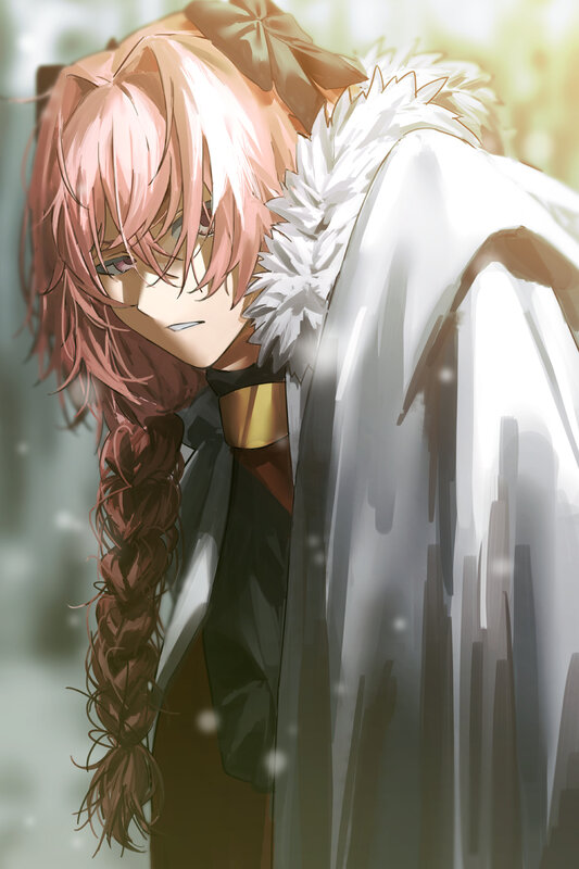 Anime Character with Pink Hair — Dramatic, Winter