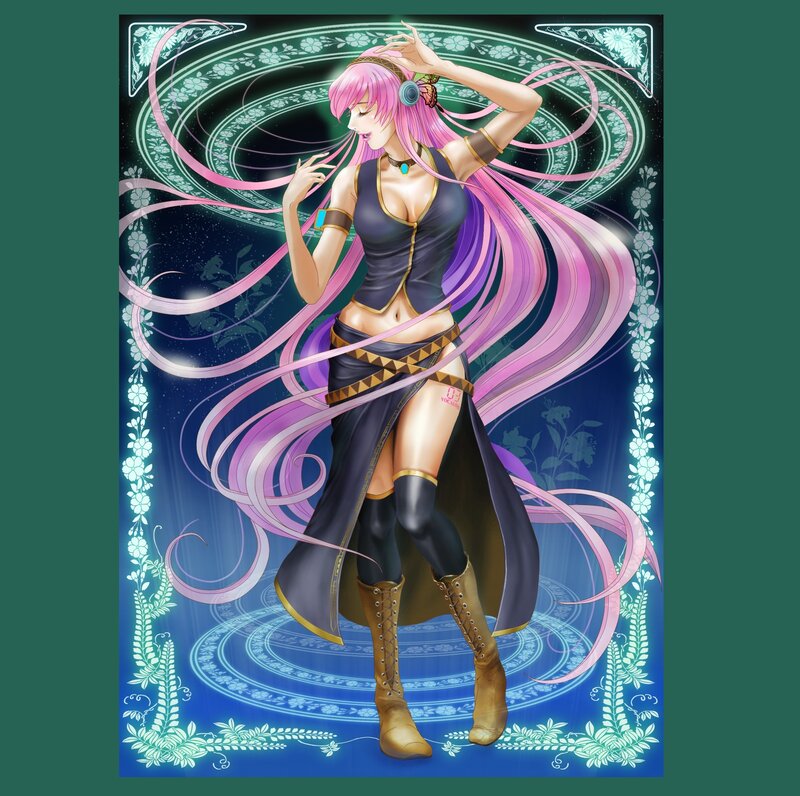 Anime Character with Pink Hair — Dynamic, Night