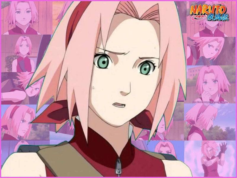Anime Character with Pink Hair — Neutral, Collage