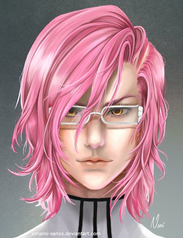 Anime Character with Pink Hair — Neutral, Digital Art, Glasses