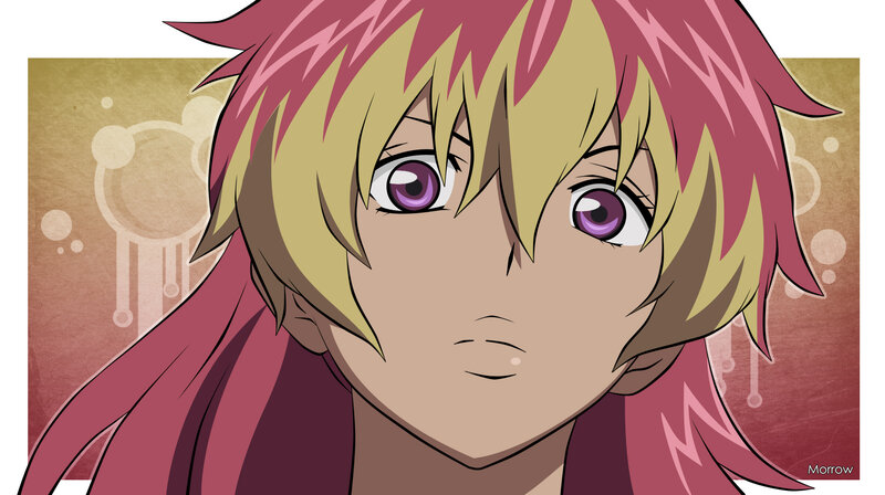 Anime Character with Pink Hair — Neutral, Purple Eyes