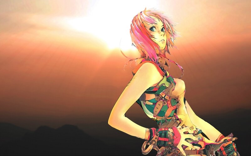 Anime Character with Pink Hair — Orange