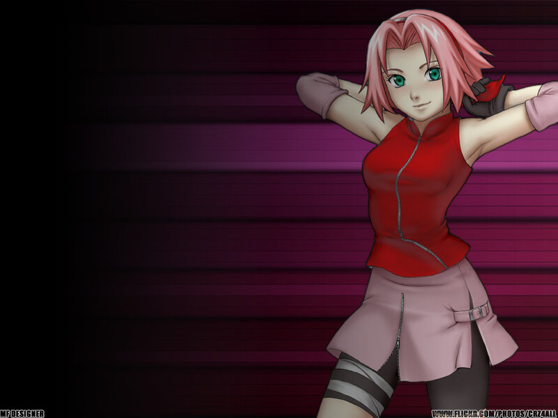 Anime Character with Pink Hair — Purple, Confident, Red Top