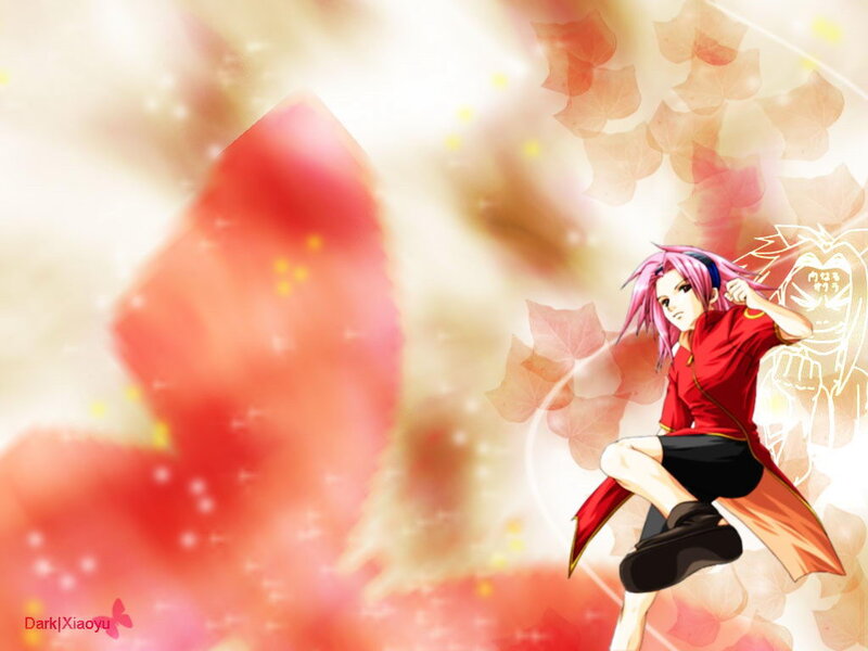 Anime Character with Pink Hair — Red, Dynamic