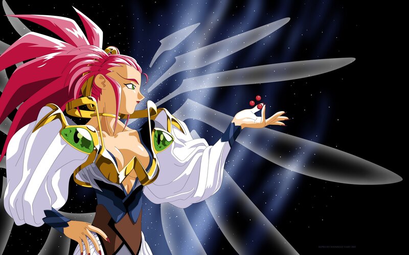 Anime Character with Pink Hair — White, Dramatic