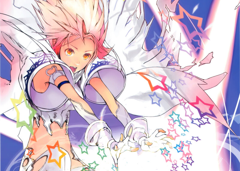 Anime Character with Pink Hair — White, Dynamic