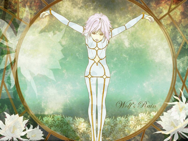 Anime Character with Pink Hair — White, Serene