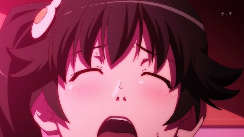 anime character with pink lighting