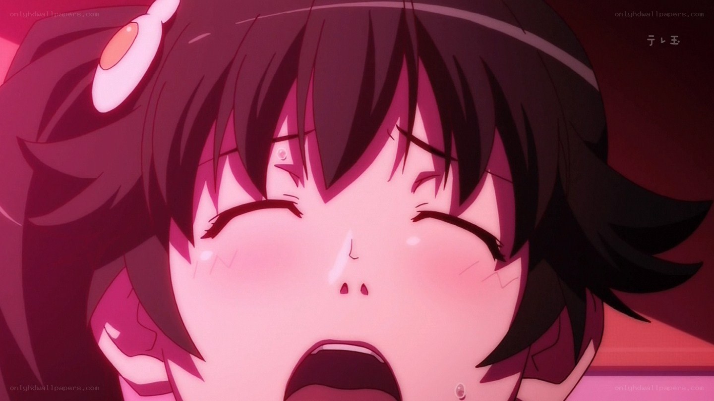 anime character with pink lighting