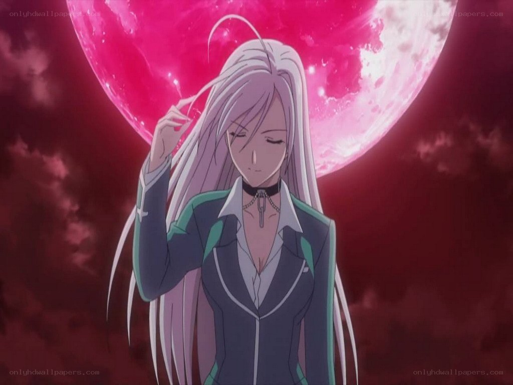 anime character with pink moon