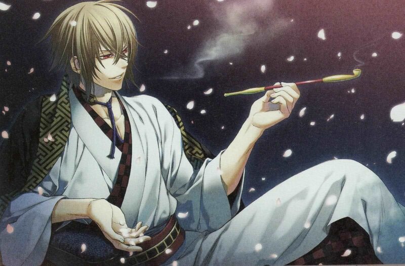 Anime Character with Pipe — White