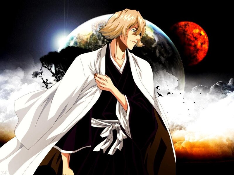 Anime character with planet backdrop