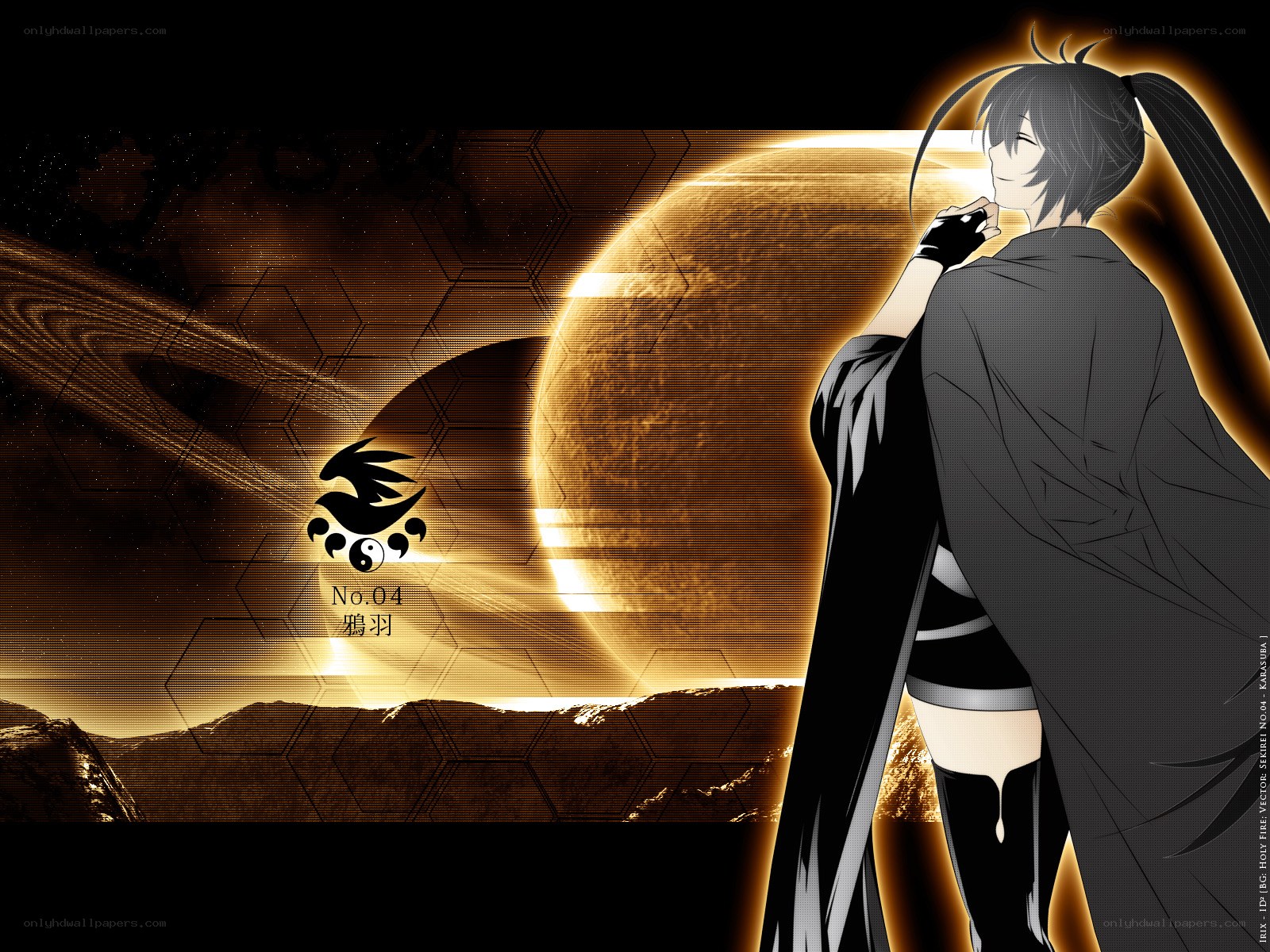 Anime character with planet backdrop