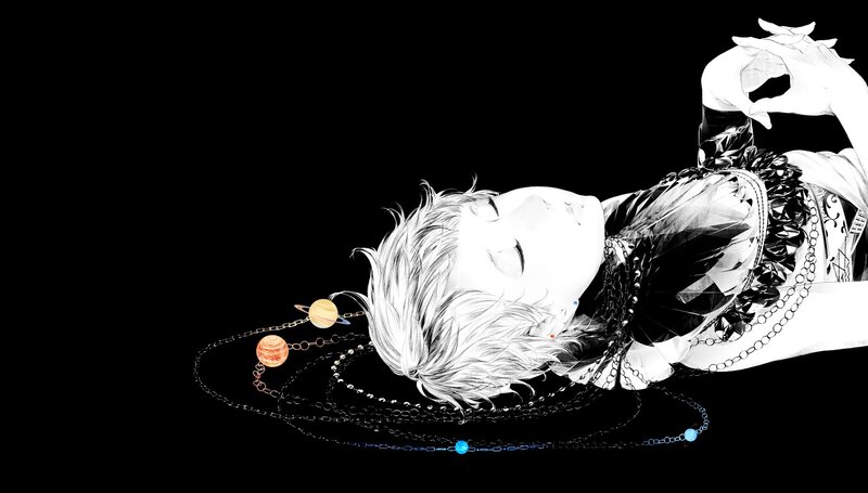 Anime Character with Planets