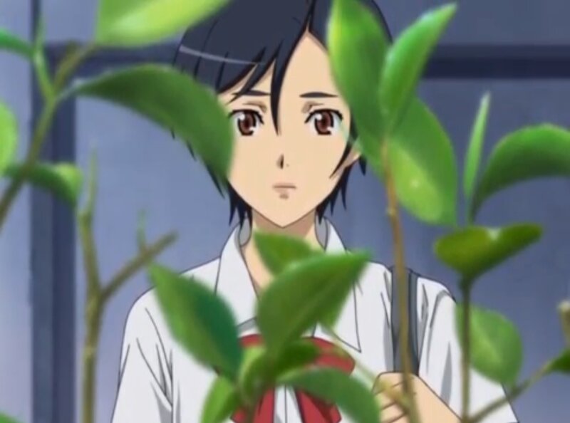 Anime Character with Plant — Green