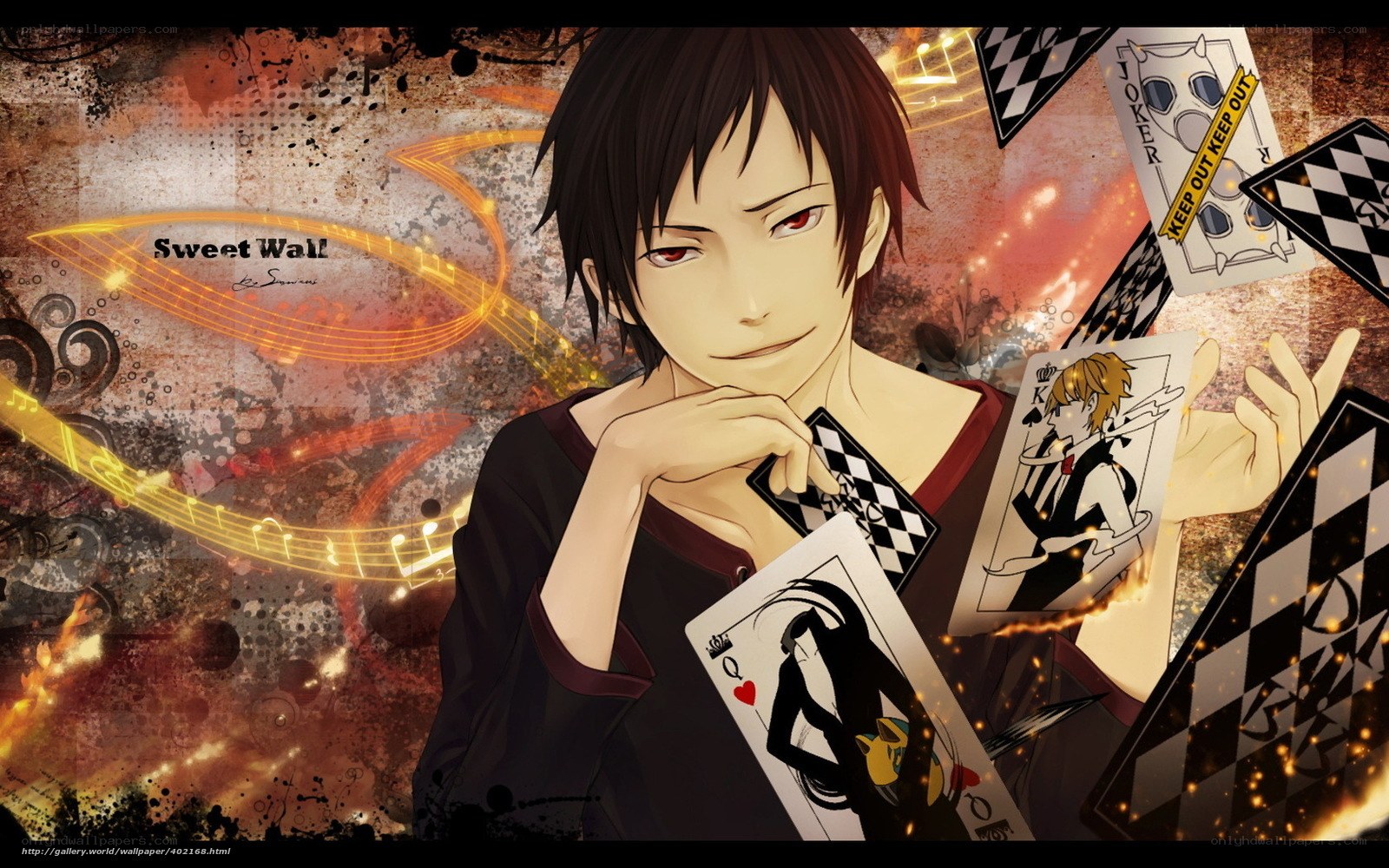 anime character with playing cards