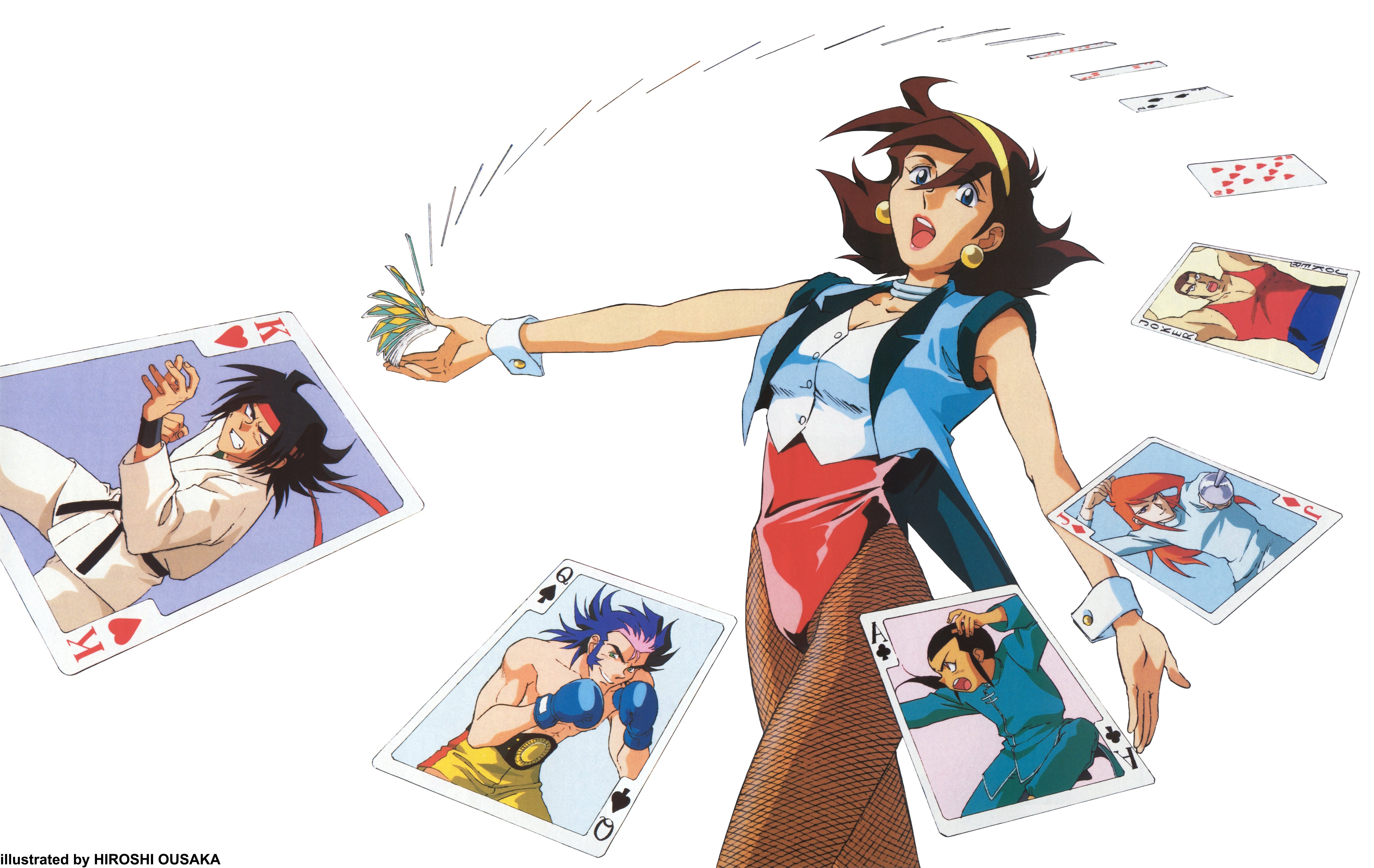 anime character with playing cards