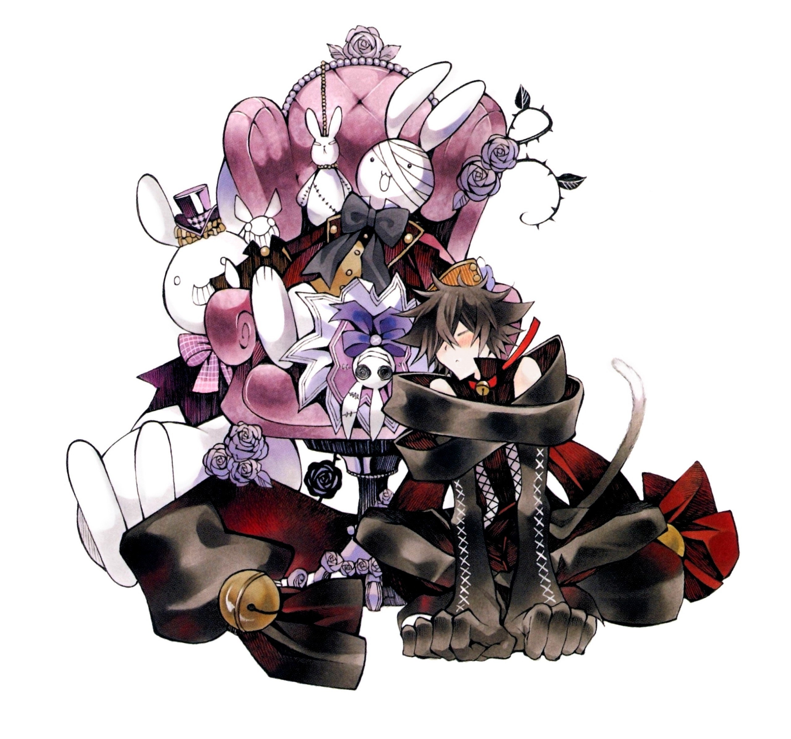 anime character with plush toys
