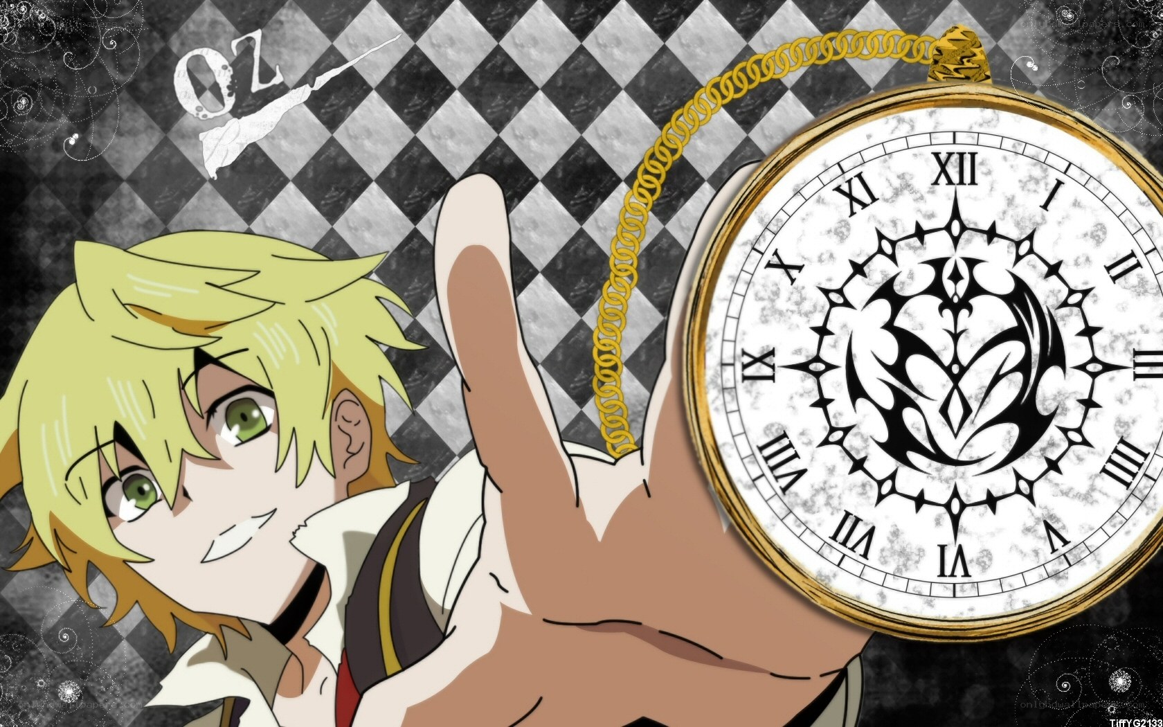 anime character with pocket watch