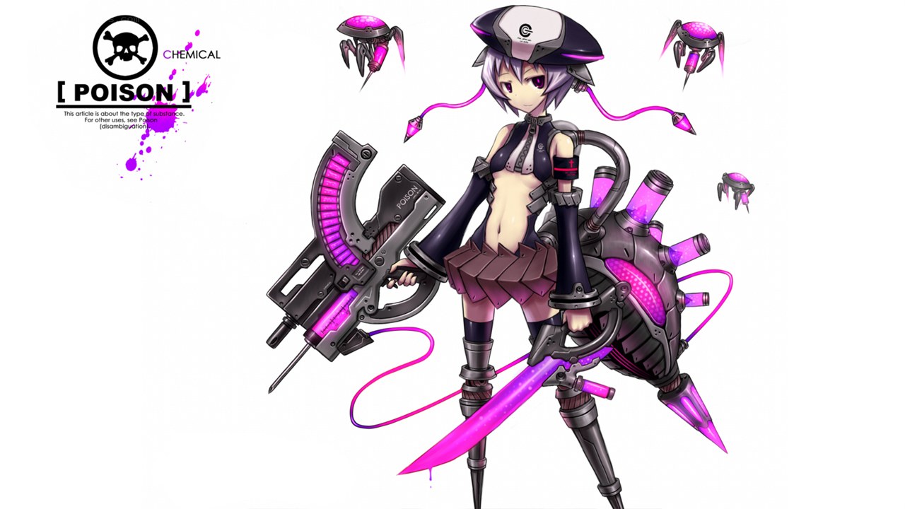 Anime character with poison-themed weapons