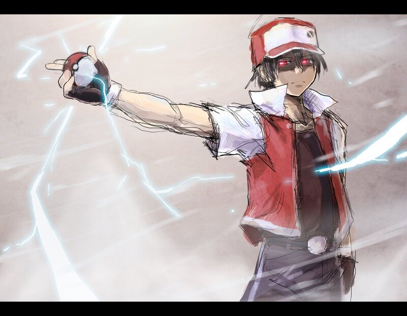 Anime Character with Poké Ball — Red