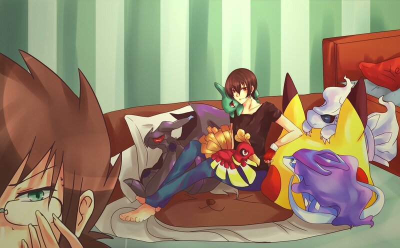 Anime Character with Pokémon — Green