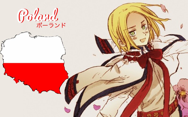Anime Character with Poland Map