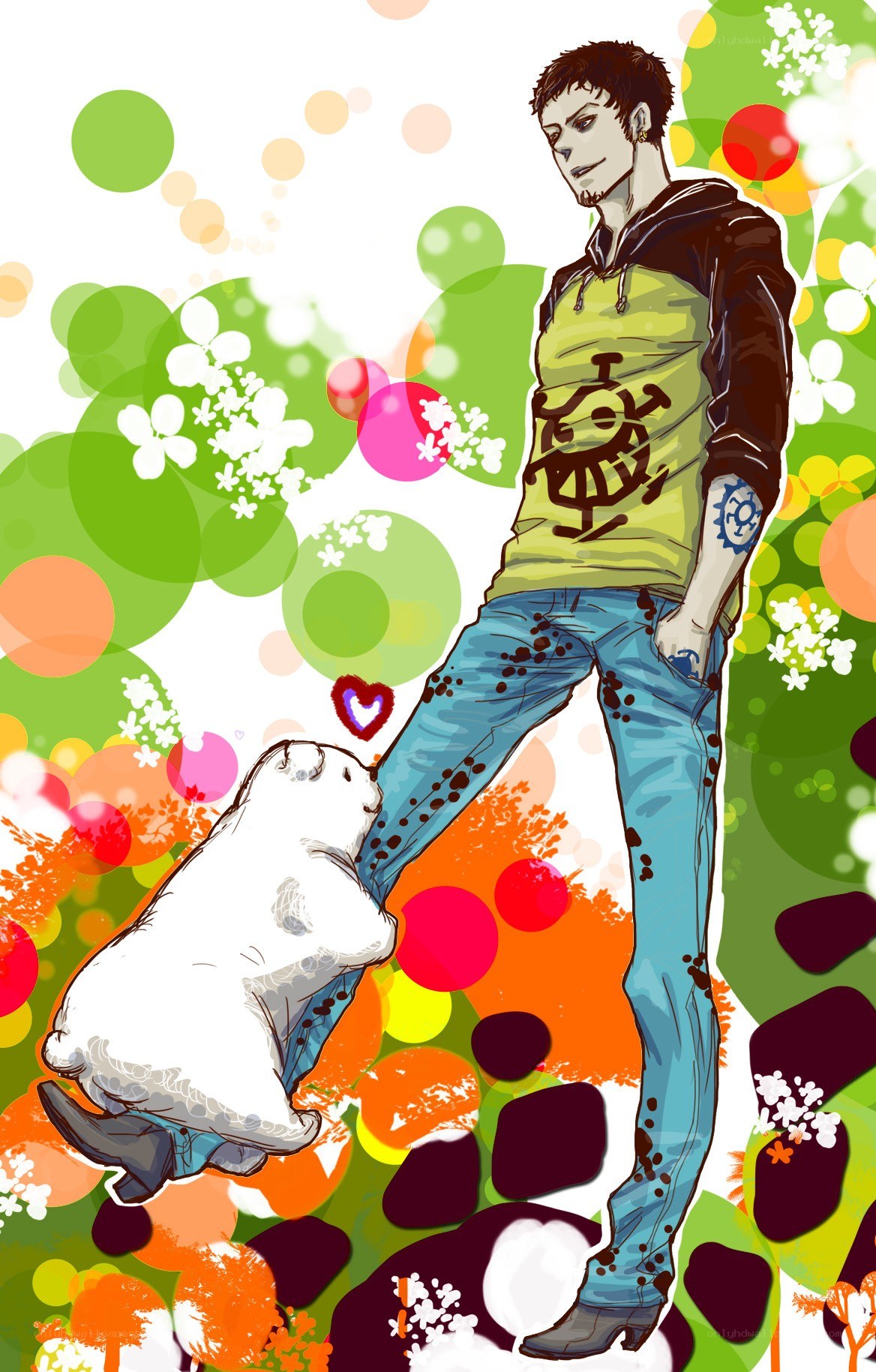 Anime character with polar bear