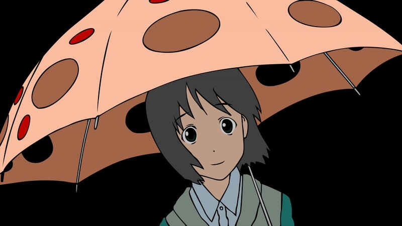 anime character with polka dot umbrella