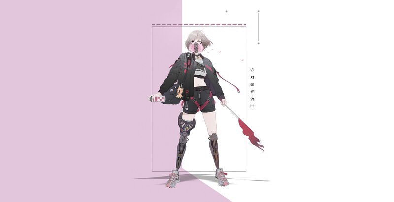 Anime Character with Prosthetic Legs