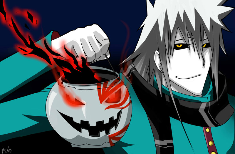 Anime Character with Pumpkin — Teal