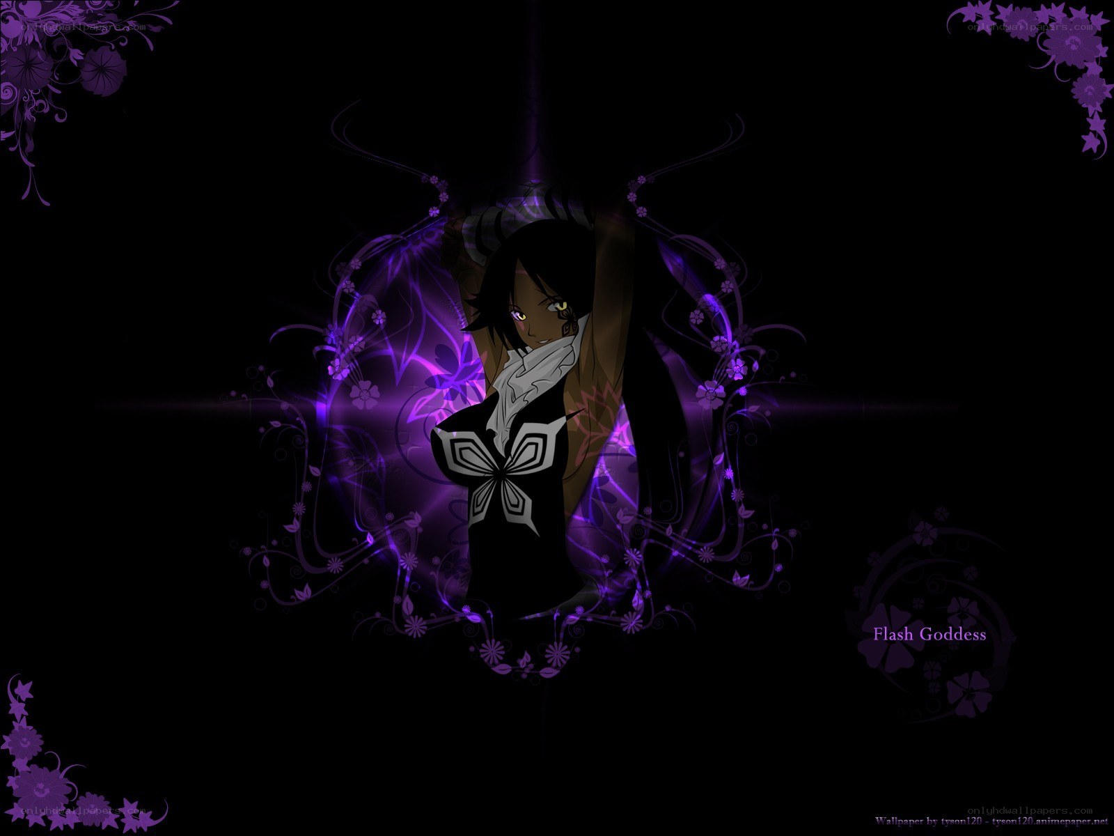 anime character with purple aura